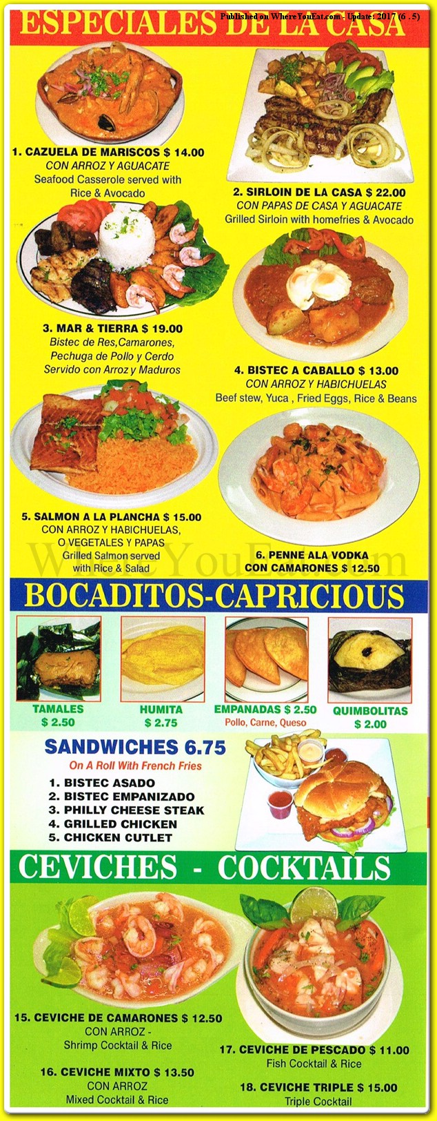 Mi Castillo Restaurant Restaurant in Brooklyn / Official Menus & Photos