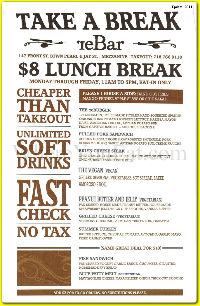 ReBar Restaurant in Brooklyn / Official Menus & Photos