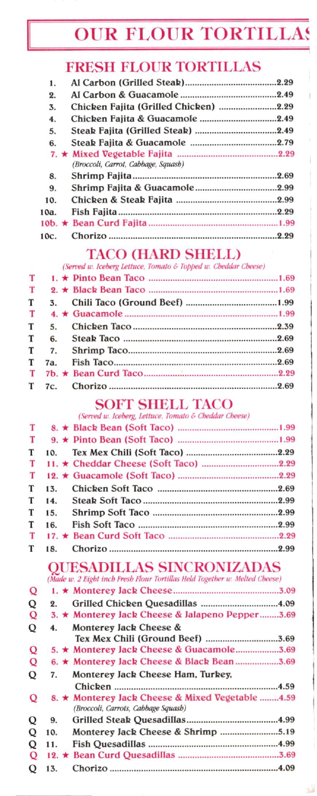 Happy Fresh Tortillas Grill Restaurant in Brooklyn / Official Menus