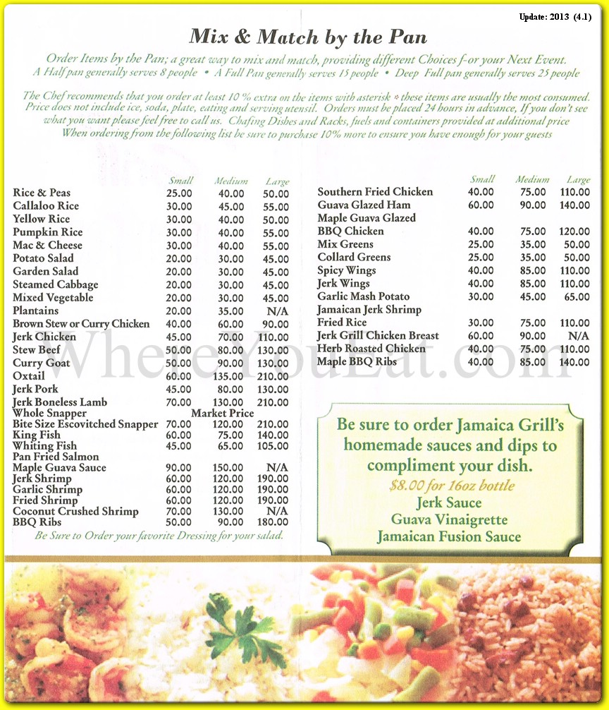 Jamaican Grill Restaurant in Brooklyn / Official Menus & Photos