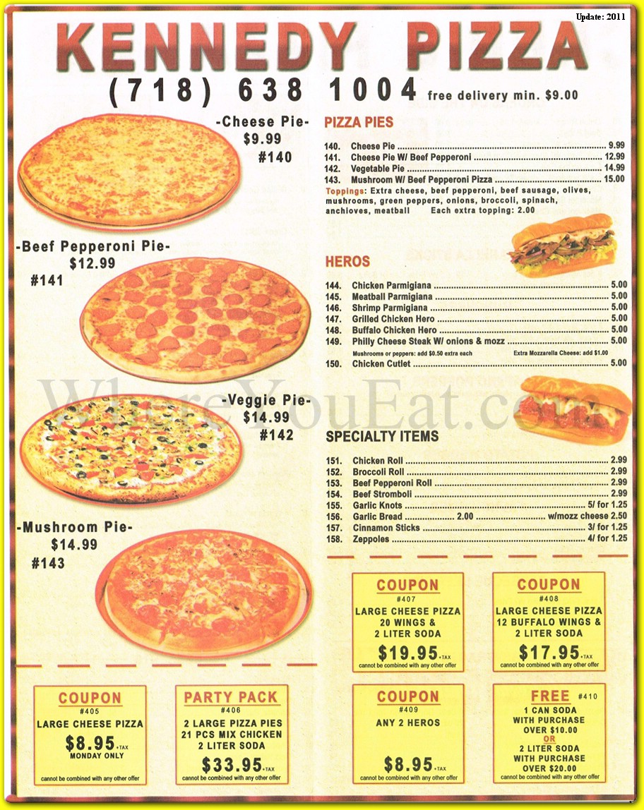 Kennedy Halal Chicken and Pizza Restaurant in Brooklyn / Official Menus