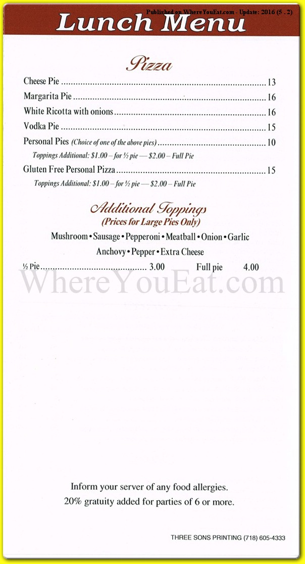 Bella Mama Rose Restaurant in Staten Island / Official Menus & Photos