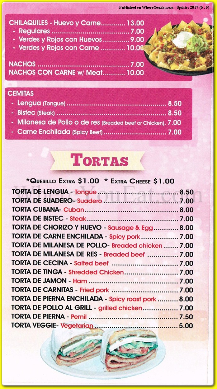 Las Rosas Bakery Restaurant in Brooklyn / Official Menus & Photos