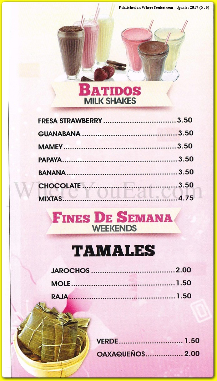 Las Rosas Bakery Restaurant in Brooklyn / Official Menus & Photos