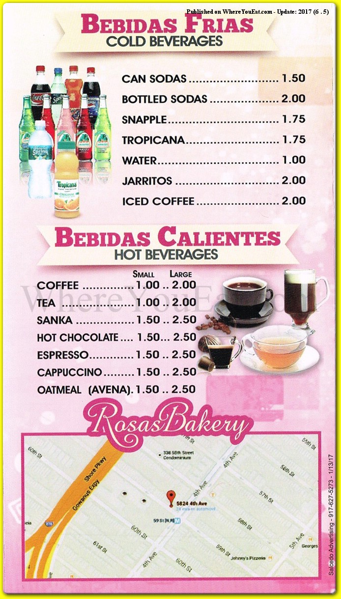 Las Rosas Bakery Restaurant in Brooklyn / Official Menus & Photos