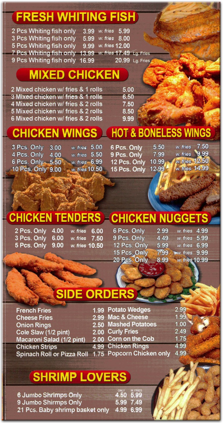 Crown Fried Chiken Restaurant in Brooklyn / Official Menus & Photos