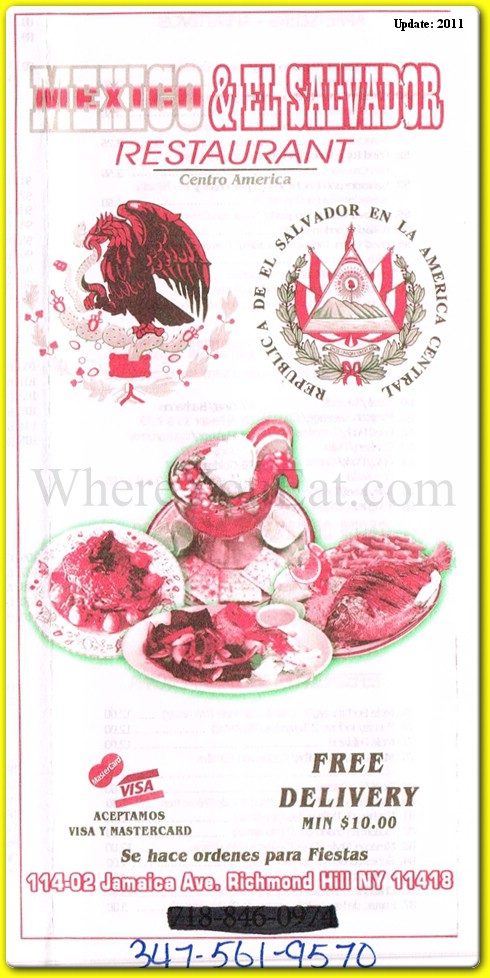 Mexico and El Salvador Restaurant in Queens / Official Menus &amp; Photos