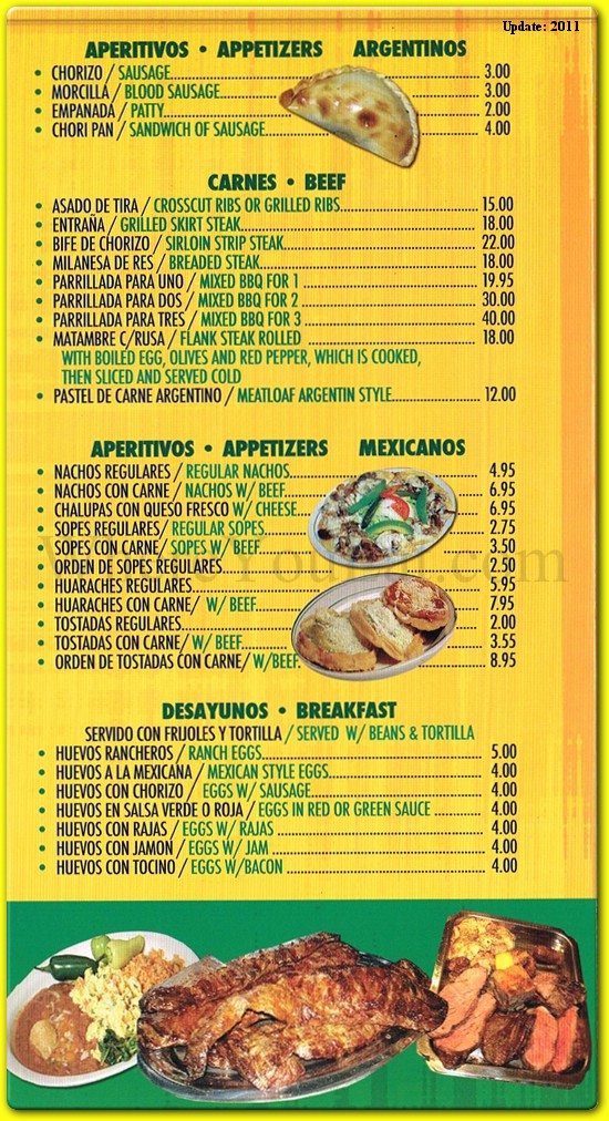 Las Victorias Restaurant in Queens / Official Menus &amp; Photos