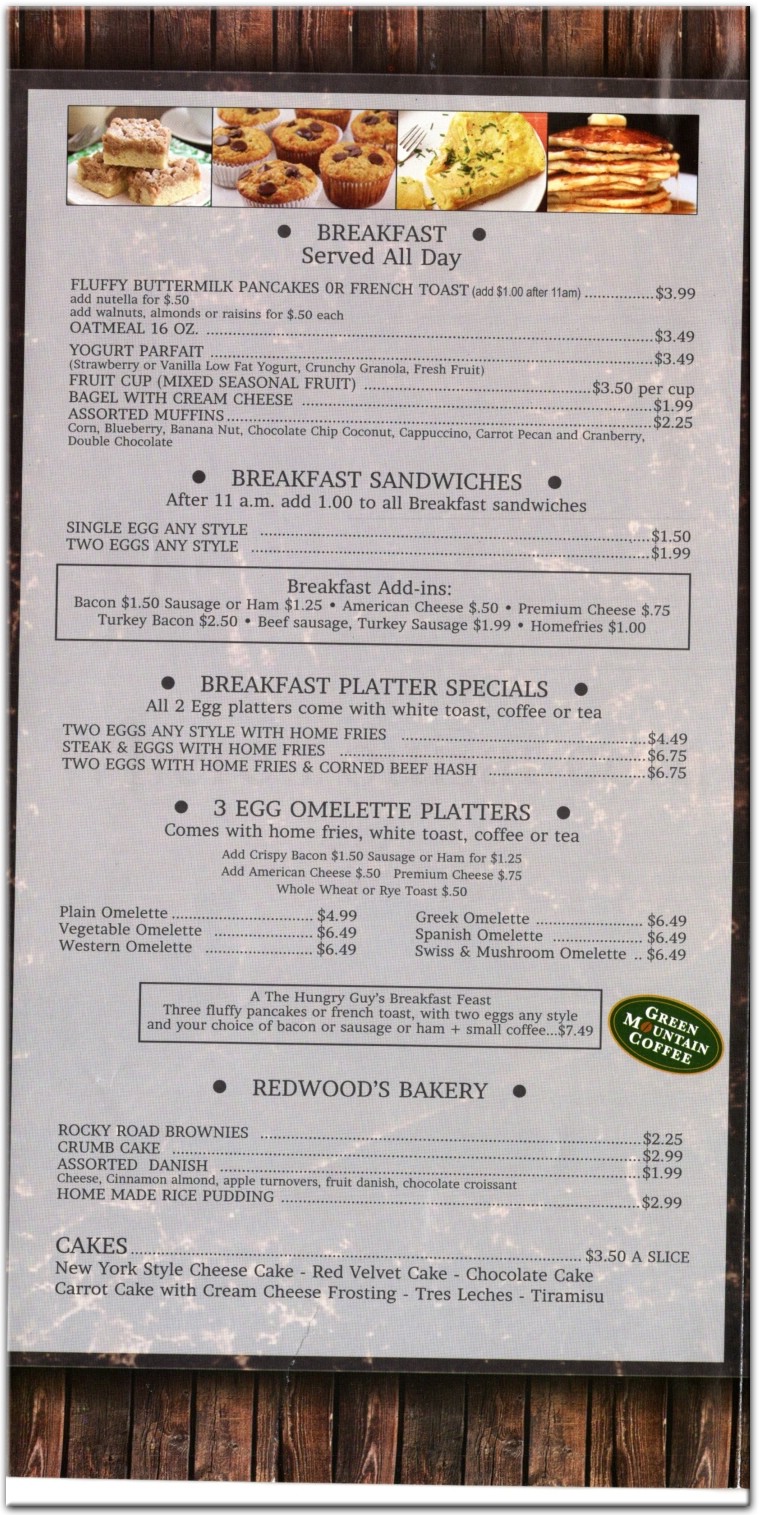 Redwood Deli Restaurant in Queens / Official Menus & Photos