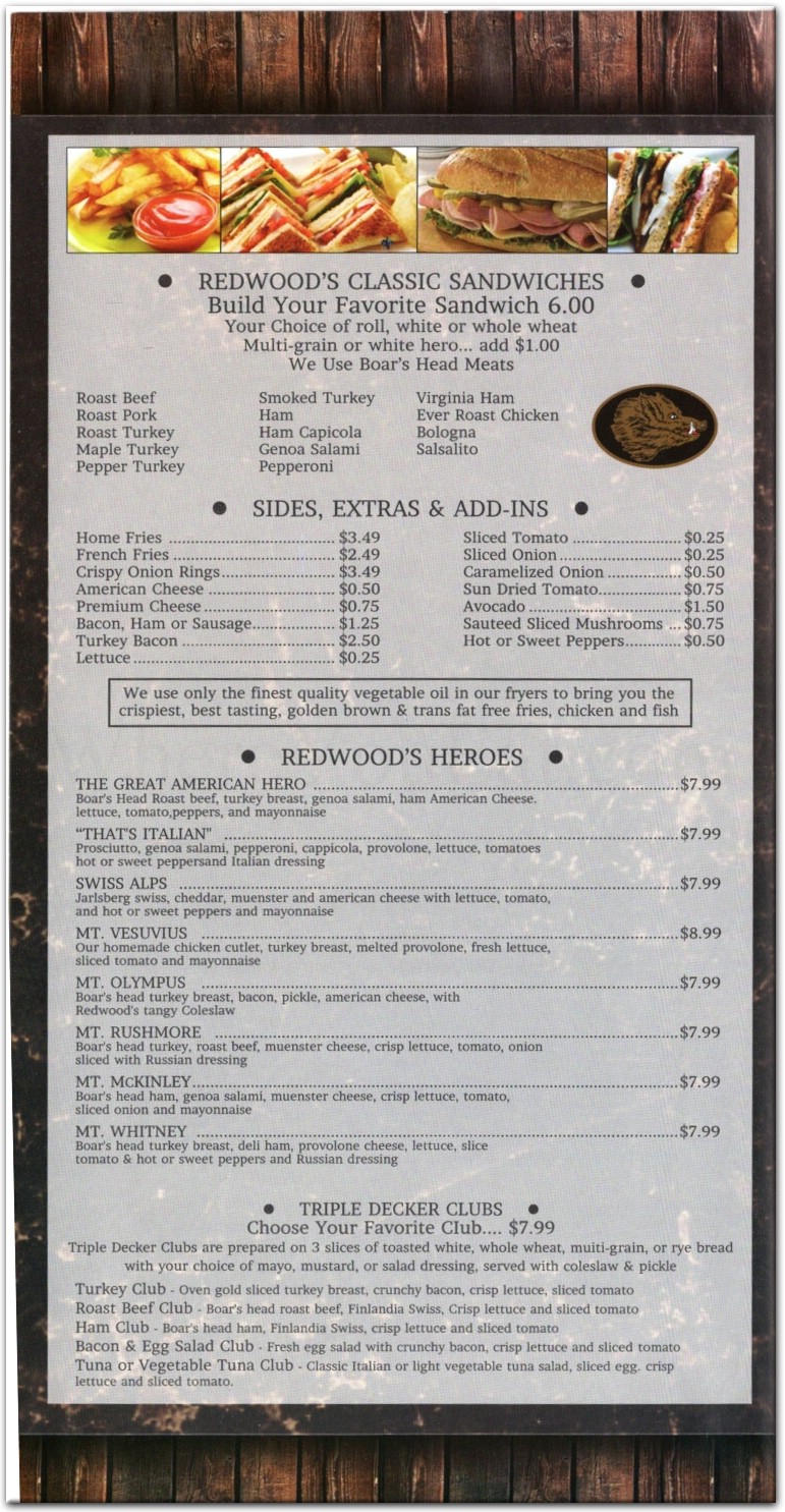 Redwood Deli Restaurant in Queens / Official Menus & Photos