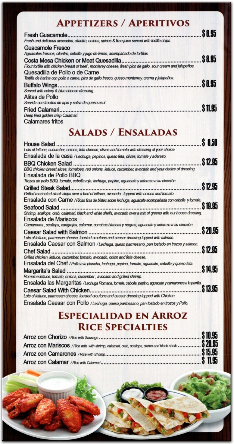 Las Margaritas Restaurant in Queens / Official Menus & Photos