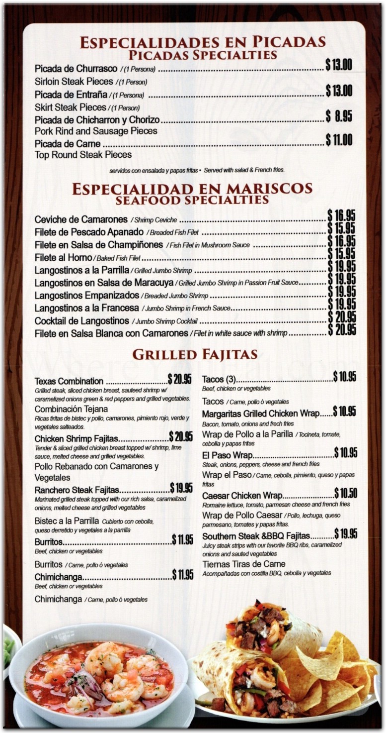 Las Margaritas Restaurant in Queens / Official Menus & Photos