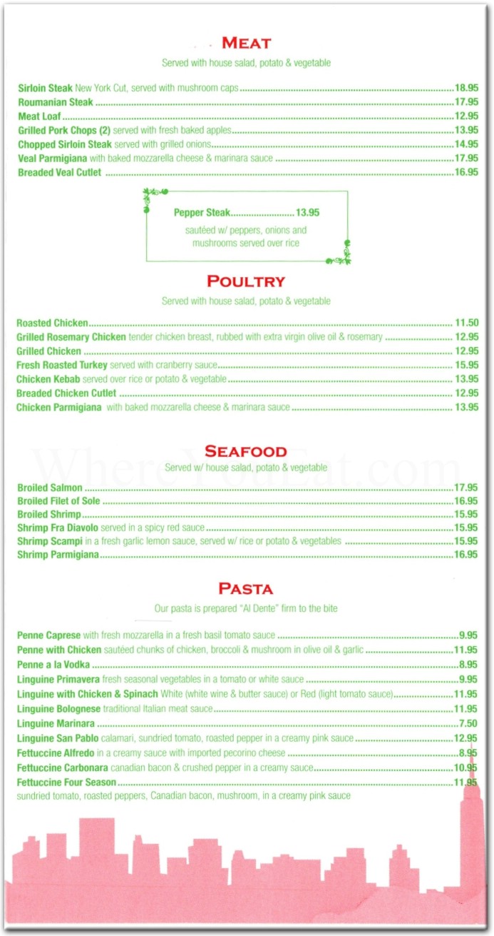 New York Grill Restaurant in Queens / Official Menus & Photos