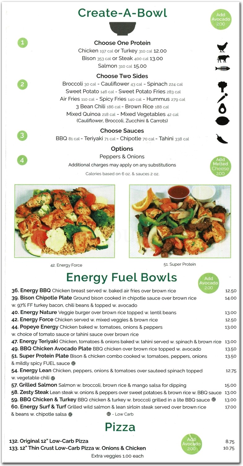 Energy Fuel Restaurant in Queens / Official Menus & Photos