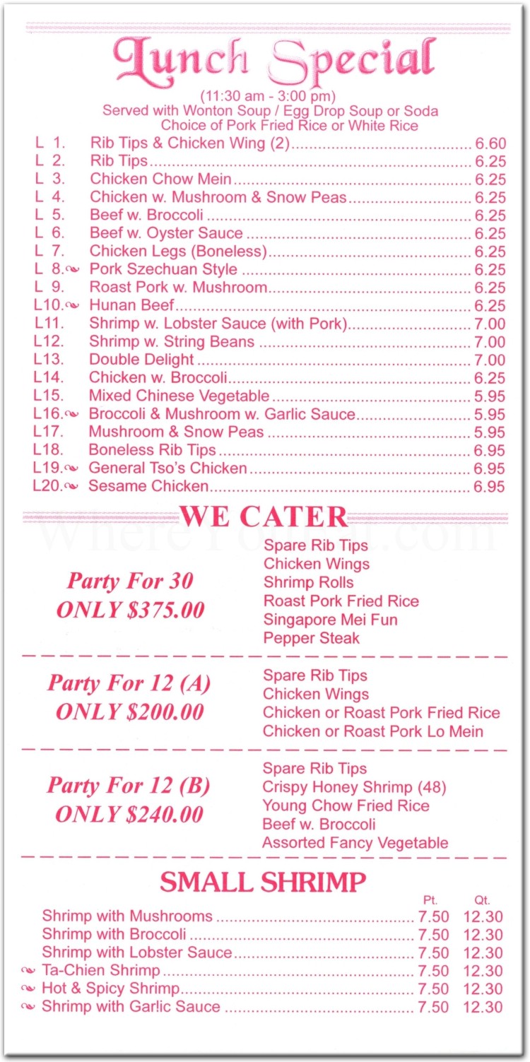 Chopsticks Restaurant in Queens / Official Menus & Photos