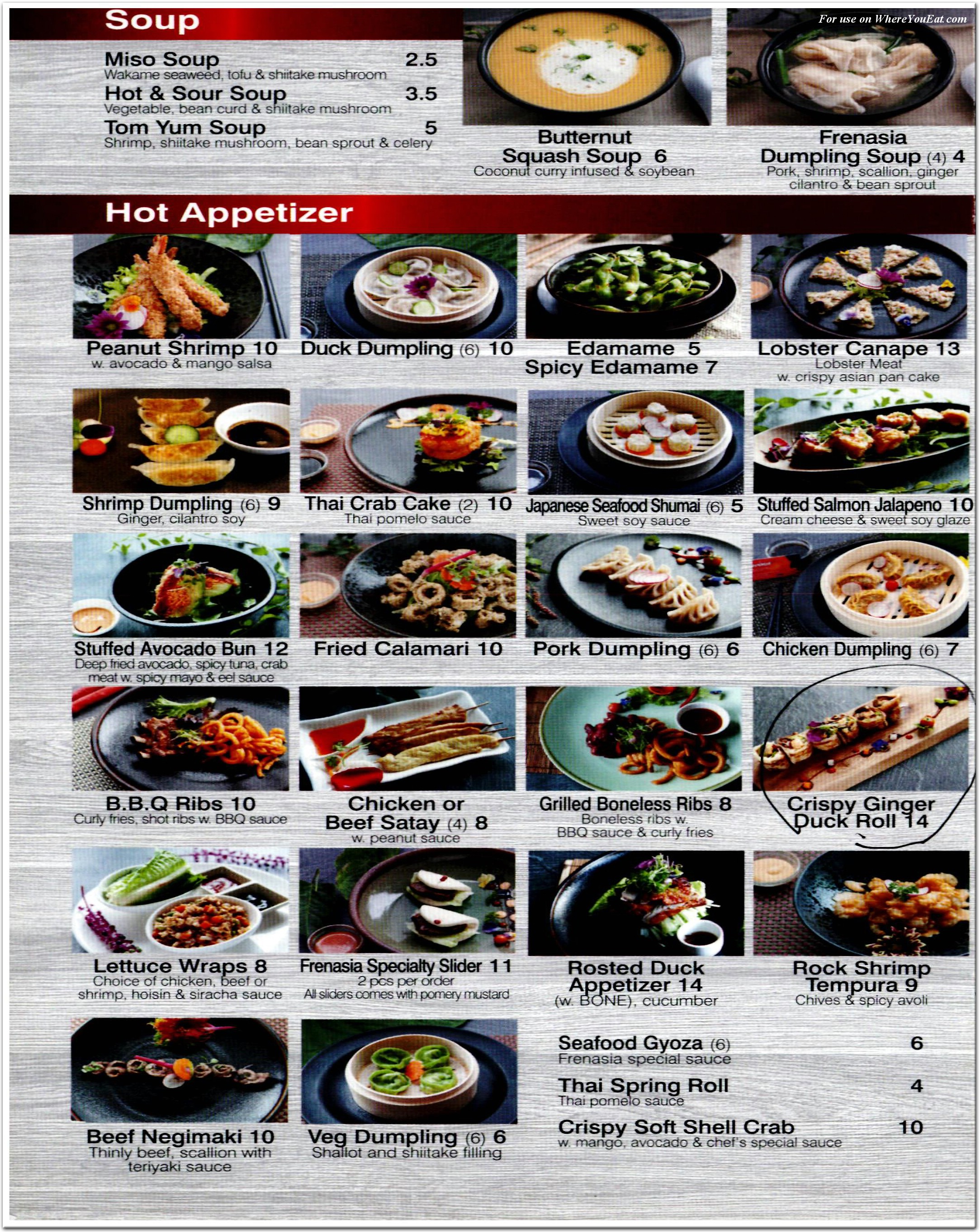 Frenasia Restaurant in Queens / Official Menus & Photos