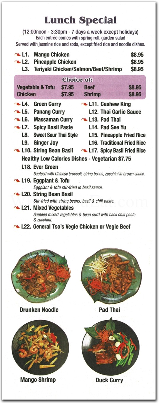 Thai Basil Restaurant in Brooklyn / Official Menus & Photos