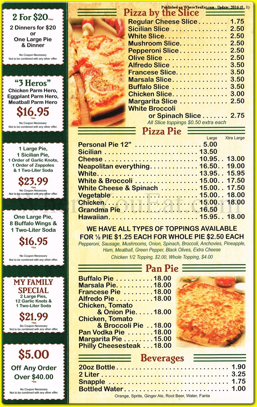 My Family Pizza Restaurant in Staten Island / Official Menus & Photos