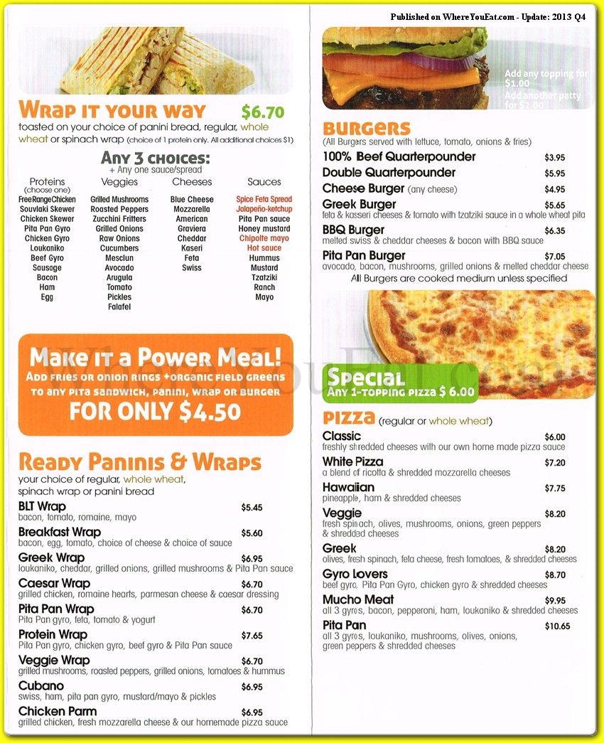 Pita Pan Restaurant in Queens / Official Menus & Photos