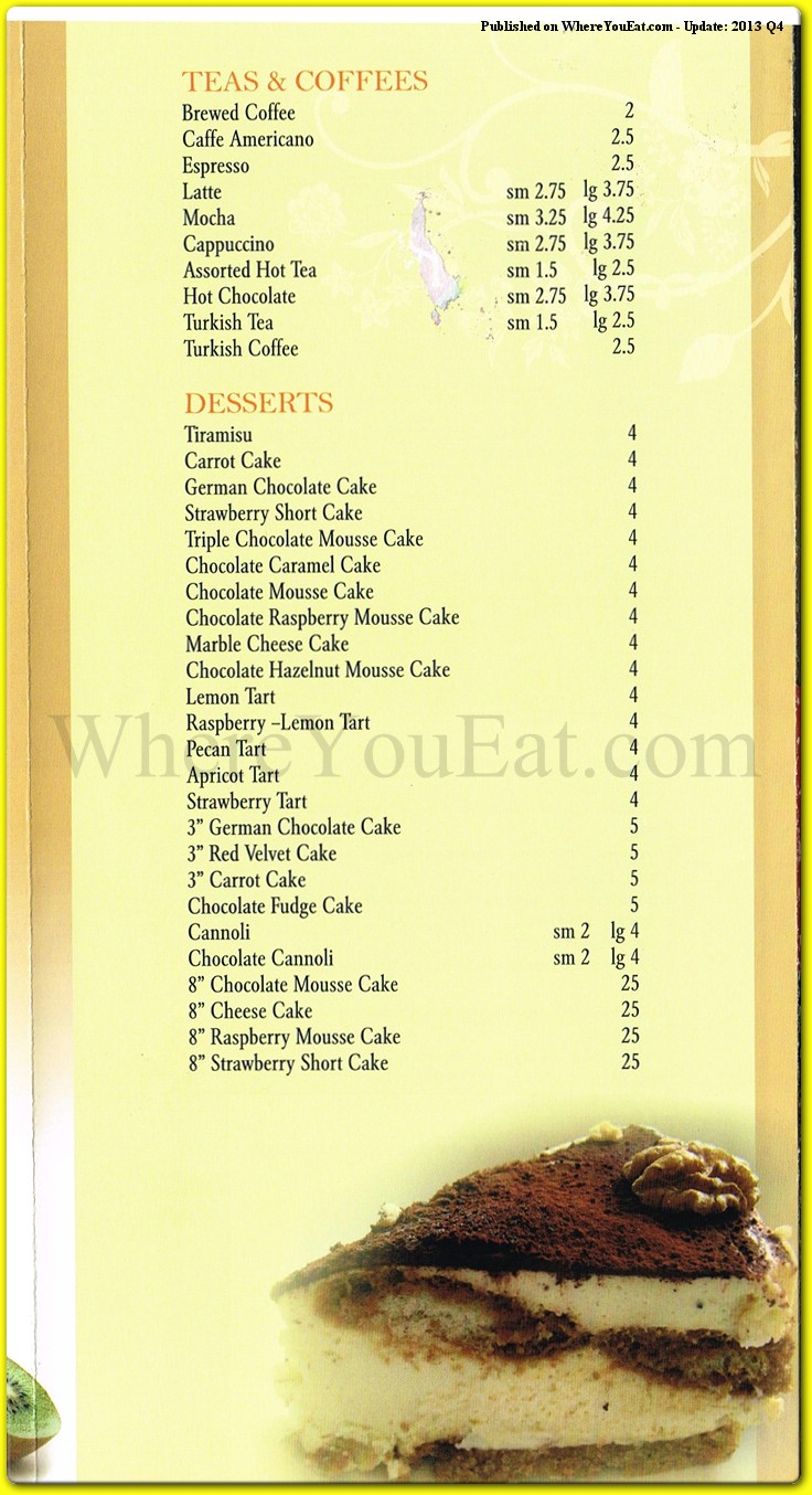 Cafe Pistachio Restaurant in Brooklyn / Official Menus & Photos