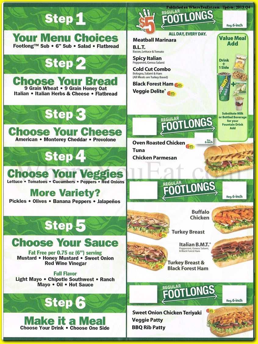 Subway Restaurant in Brooklyn / Official Menus & Photos