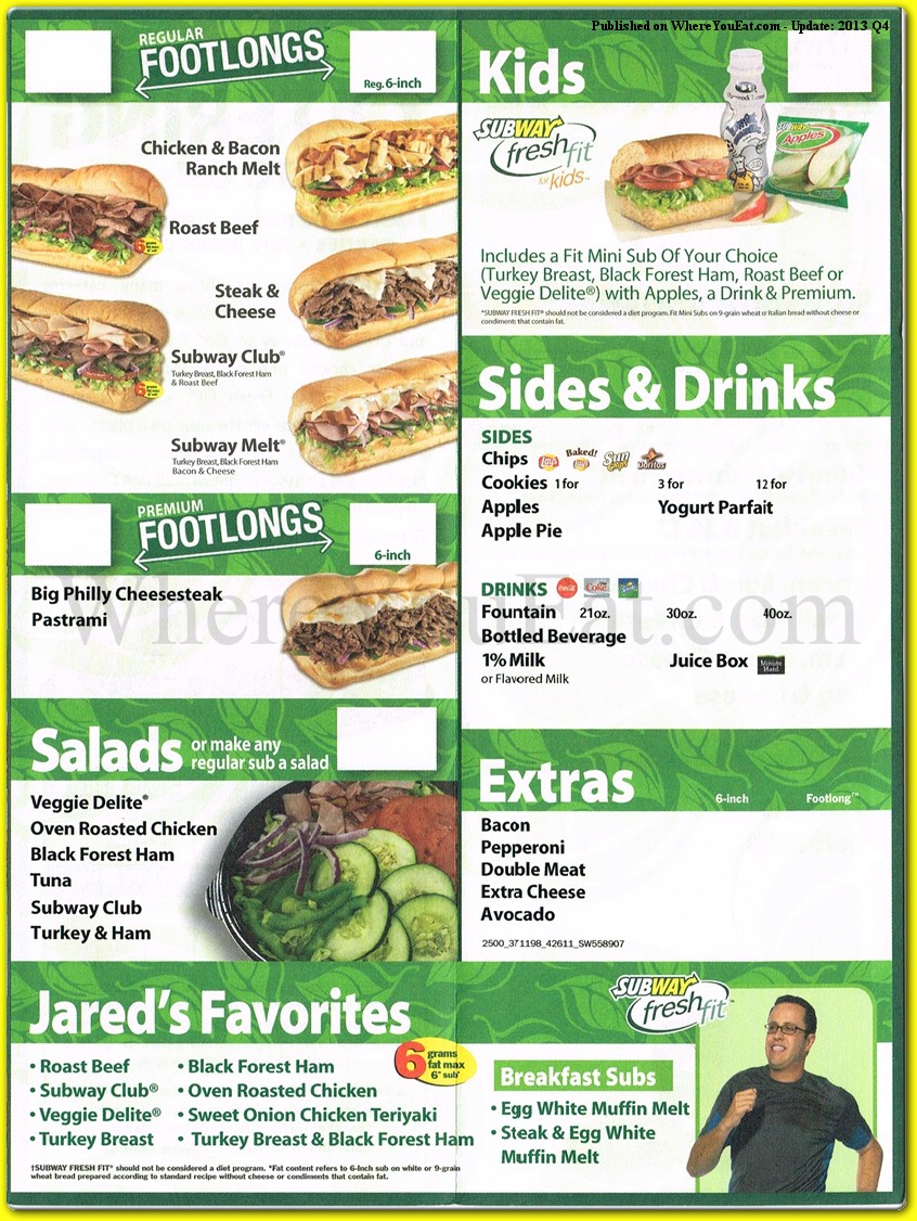 Subway Restaurant in Brooklyn / Official Menus & Photos