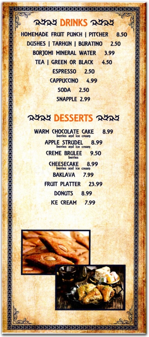 Dushanbe Cafe Restaurant in Brooklyn / Official Menus & Photos