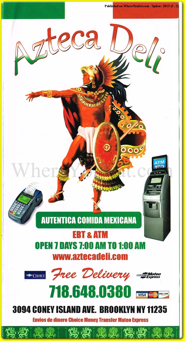 Azteca Deli Restaurant in Brooklyn / Official Menus & Photos