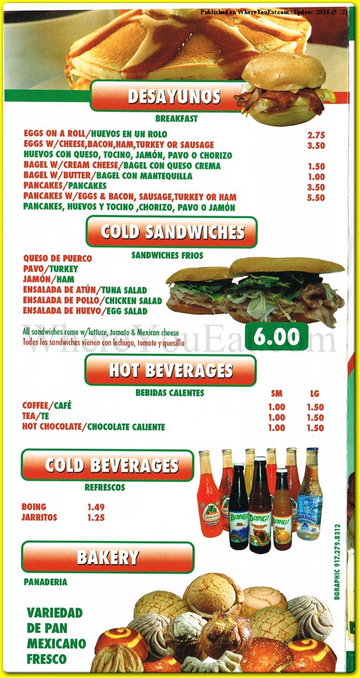 Azteca Deli Restaurant in Brooklyn / Official Menus & Photos