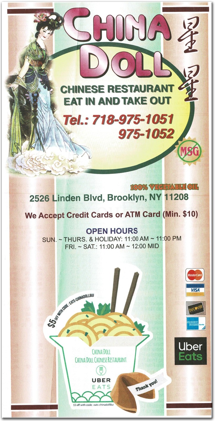 China Doll Restaurant in Brooklyn / Official Menus & Photos