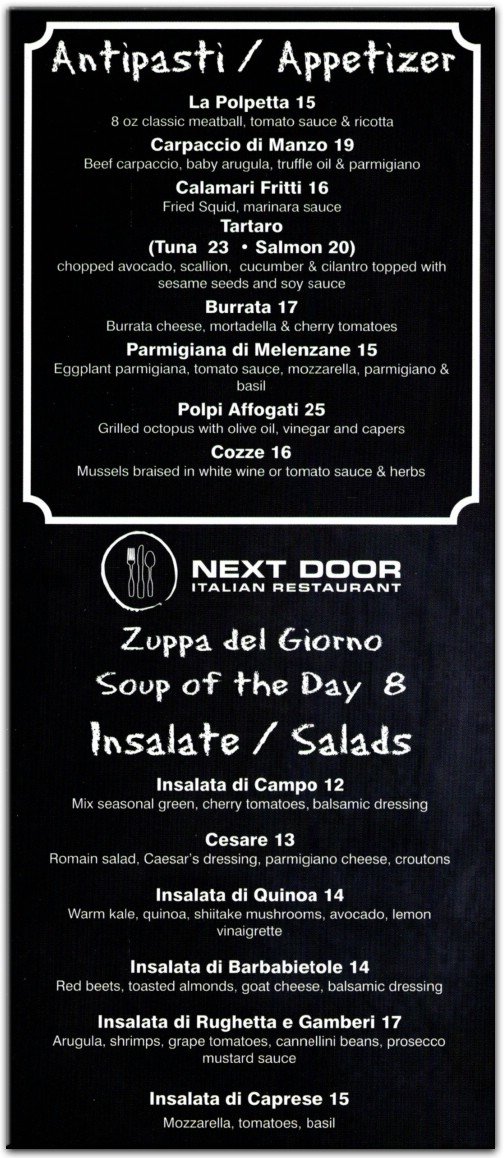 Next Door Restaurant in Brooklyn / Official Menus & Photos