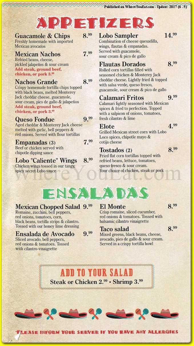 Lobo Loco Restaurant in Brooklyn / Official Menus & Photos