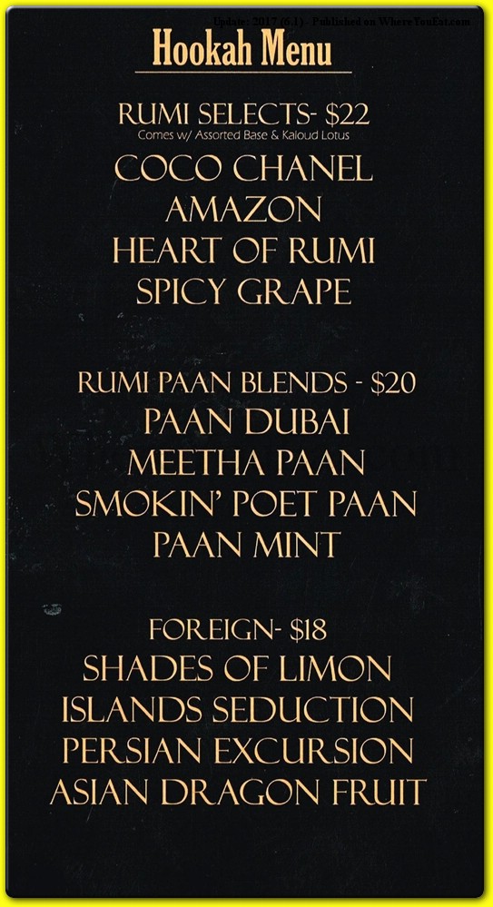 Rumi Restaurant in Staten Island / Official Menus & Photos
