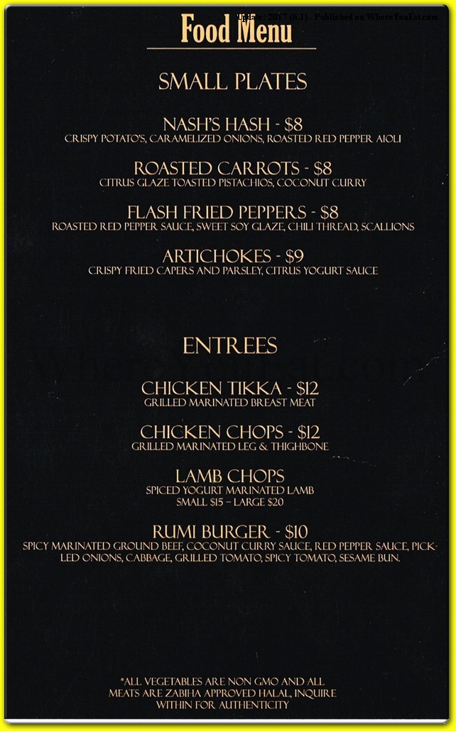 Rumi Restaurant in Staten Island / Official Menus & Photos