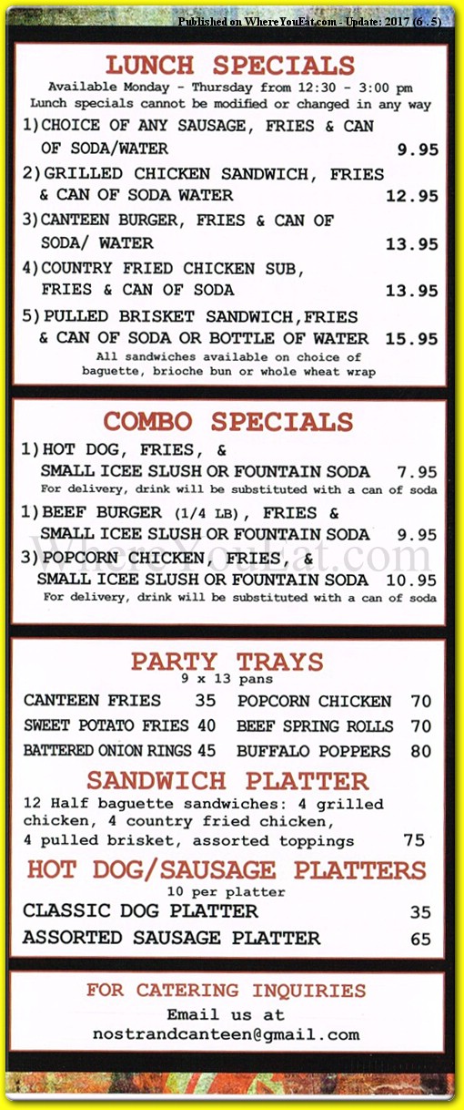 The Canteen Restaurant in Brooklyn / Official Menus & Photos