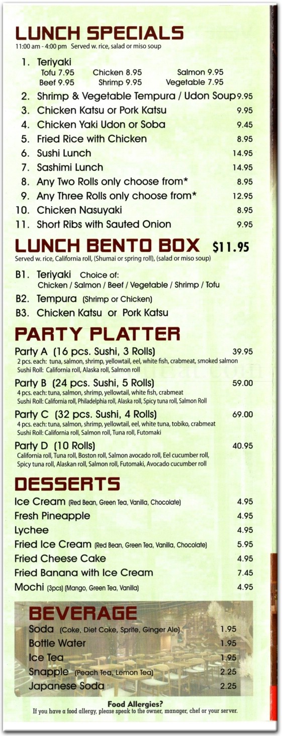 Bamboo Ya Restaurant in Queens / Official Menus & Photos