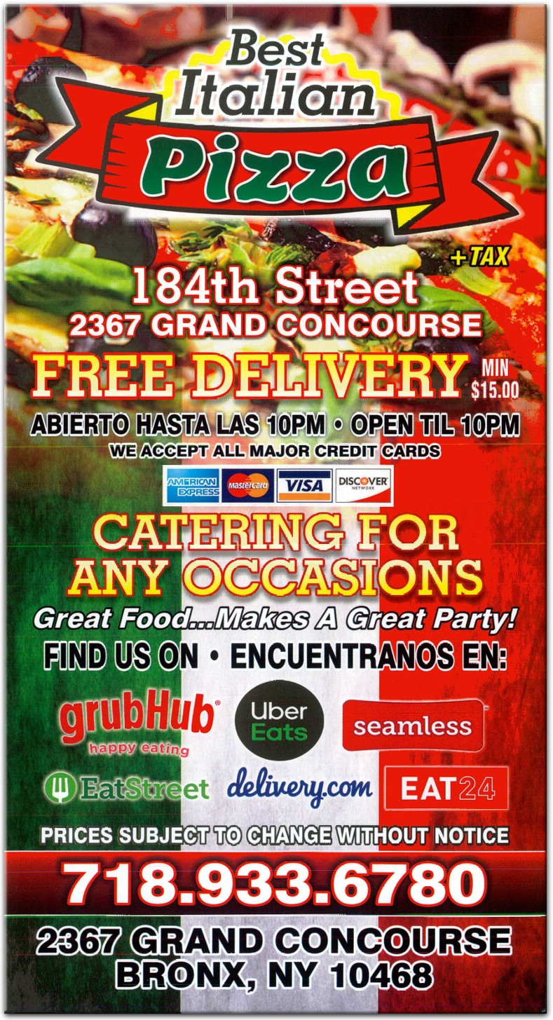 Best Italian Pizza Restaurant in The Bronx / Official Menus & Photos