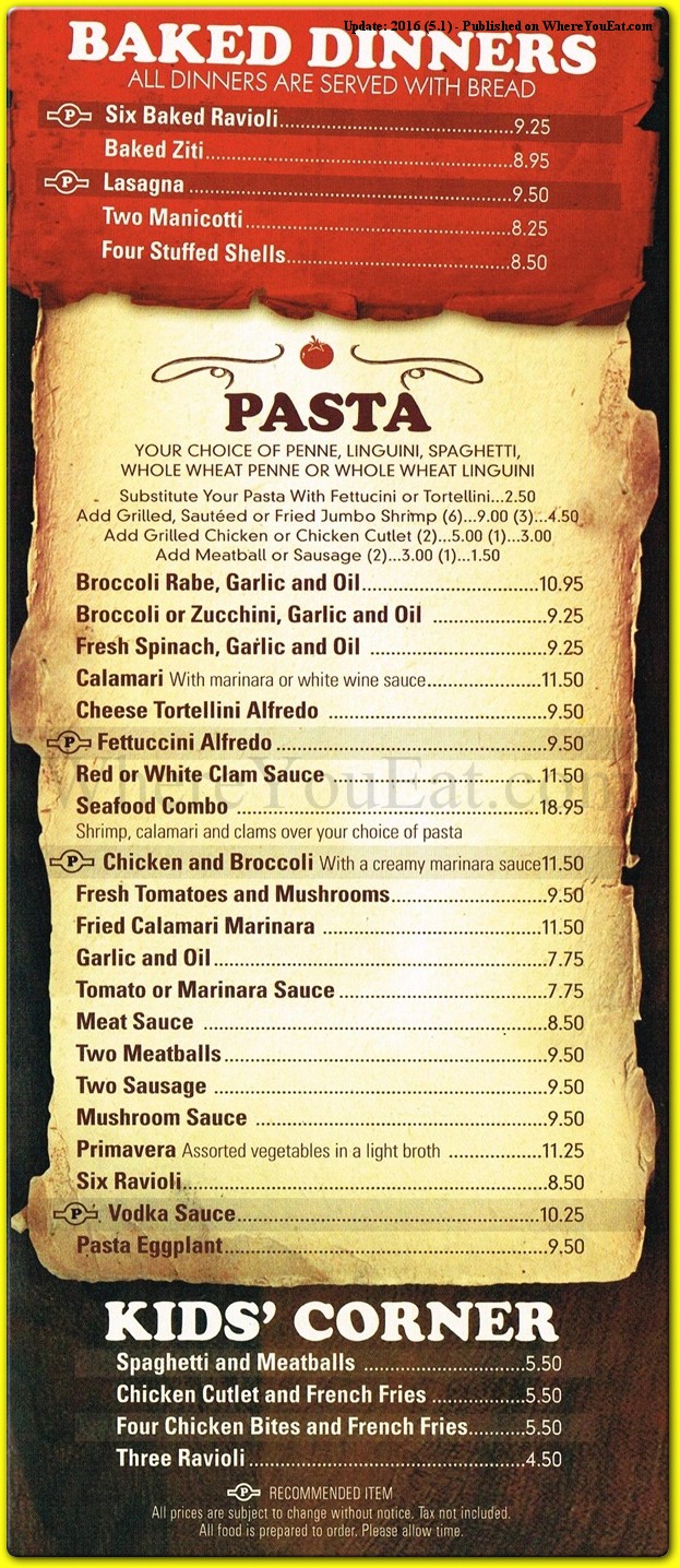 Pronto Restaurant in Staten Island / Official Menus & Photos