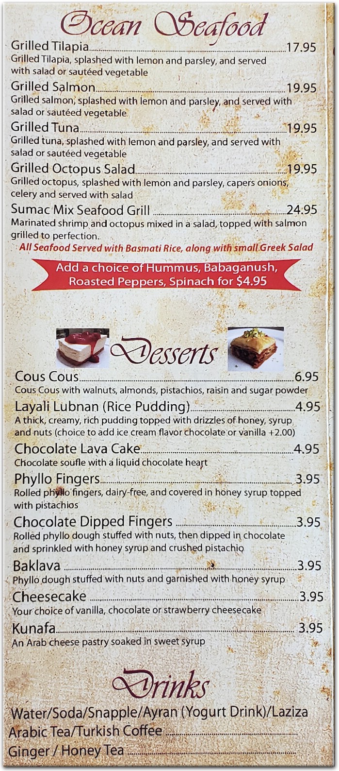 Sumac Restaurant in Staten Island / Official Menus & Photos