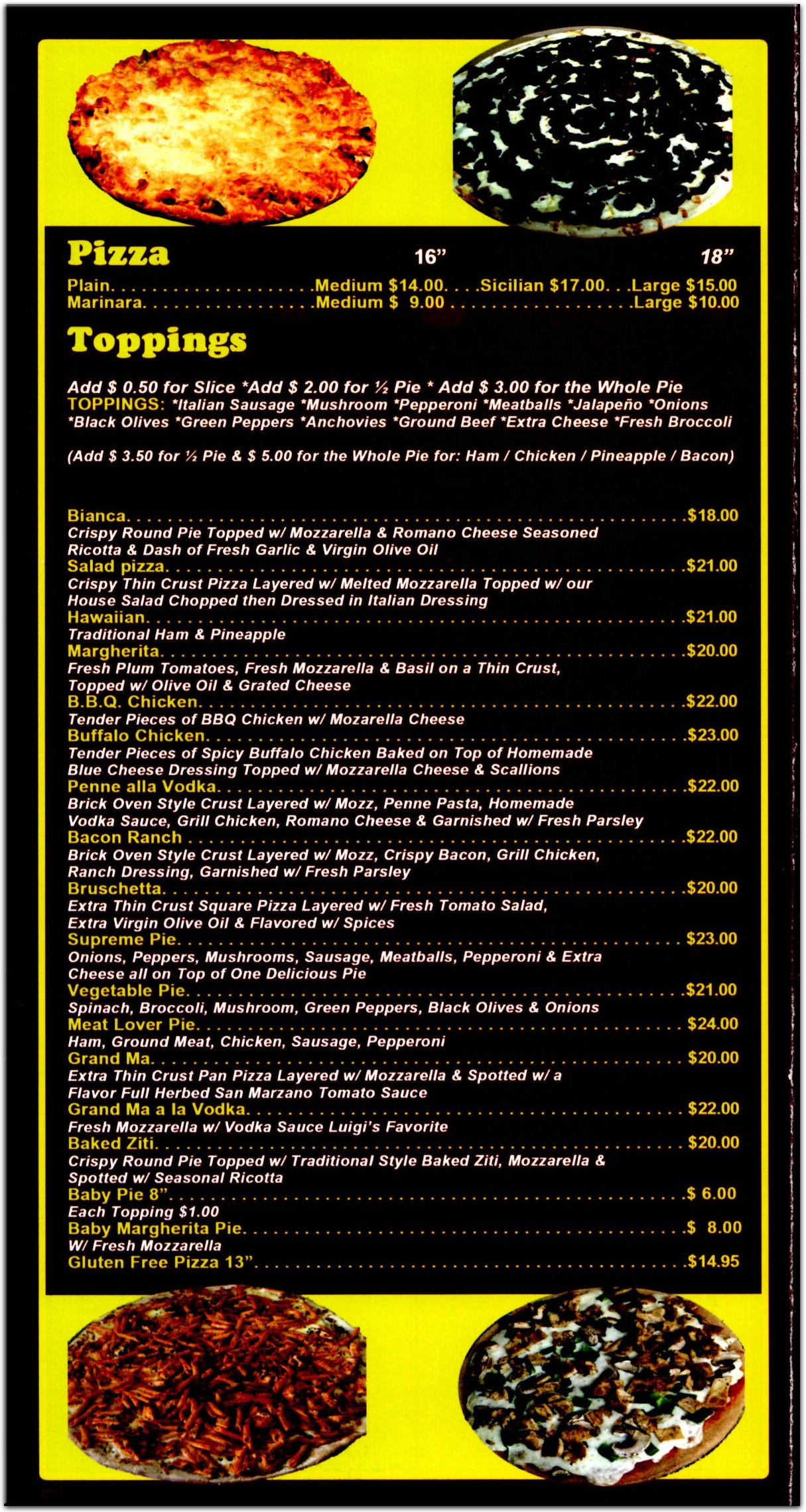 Luigi's Pizza Restaurant in Brooklyn / Official Menus & Photos