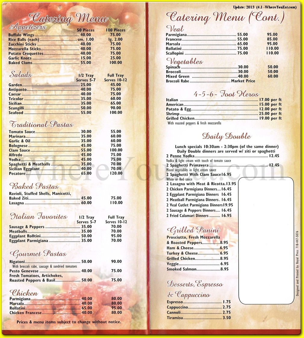 Amici Restaurant in Staten Island / Official Menus & Photos