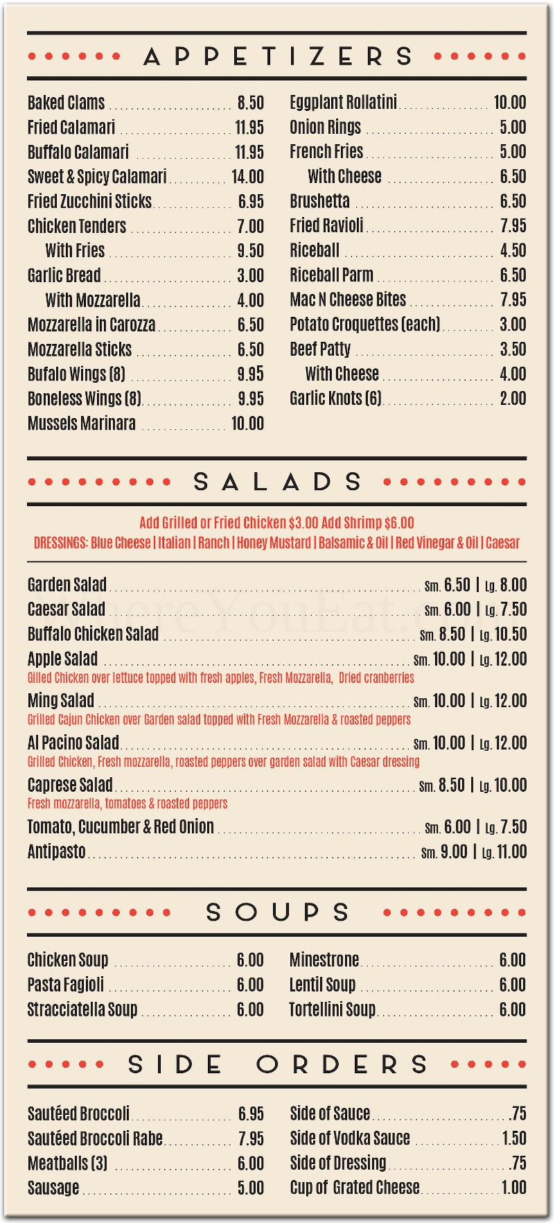 Napoli Pizza Restaurant in Staten Island / Official Menus & Photos