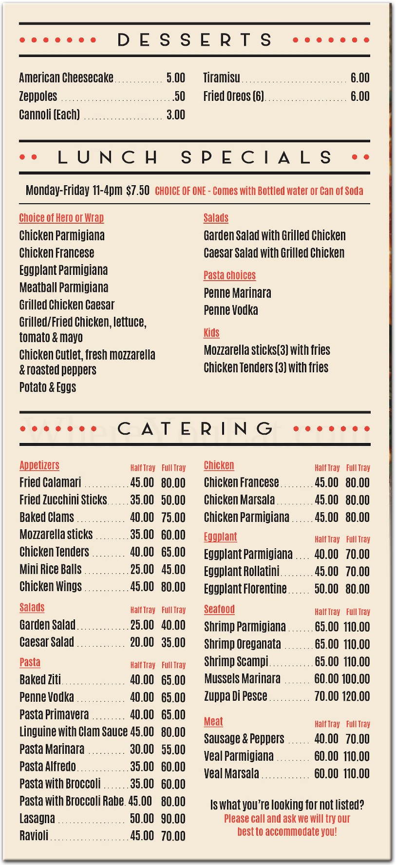 Napoli Pizza Restaurant in Staten Island / Official Menus & Photos