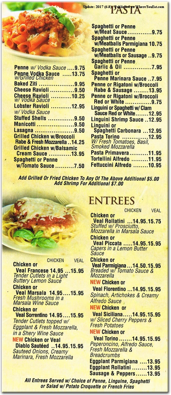 Torino Restaurant in Staten Island / Official Menus & Photos