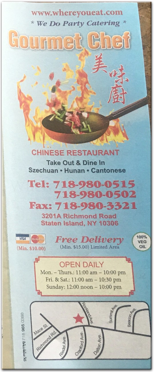 New Gourmet Chef Restaurant in Staten Island / Official Menus & Photos